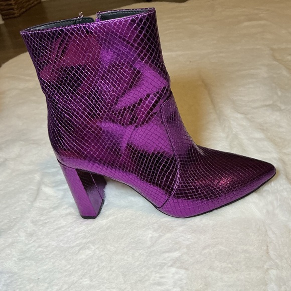 INC International Concepts Shoes - INC International Concepts Purple Snakeskin Ankle Boots